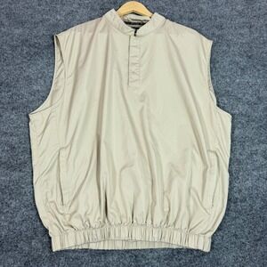 FootJoy Golf Vest Windbreaker Pullover Mens Large Tan Polyester GUC